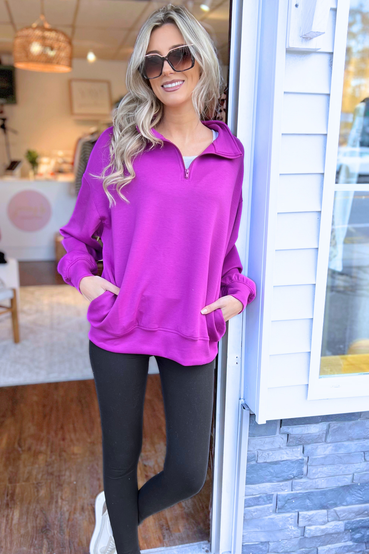 SCUBA - Half Zip Pullover, PLUM (SHIPS IN 2-3 WEEKS)