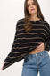 Blu Pepper - STRIPE LONG SLEEVE DROP SHOULDER KNIT TOP (PRE-ORDER)