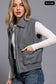 Active USA - Notched Collar Soft Felt Zip Up Vest