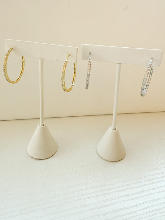 CZ EARRINGS - HOOPS