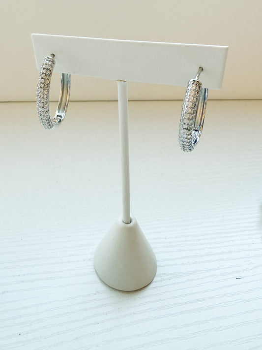 PAVE HOOP WHITE GOLD