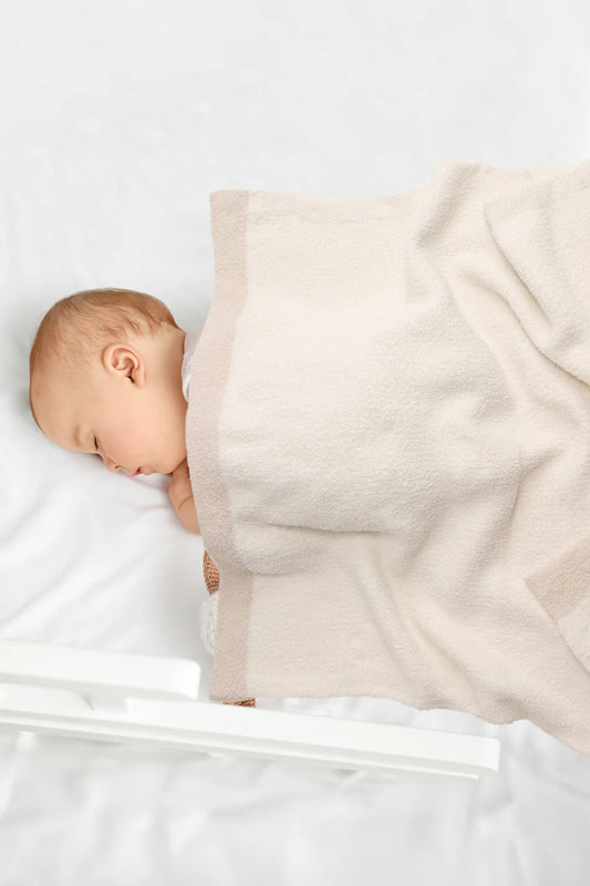 Comfy Luxe Children's Knit Blanket, Solid, Ivory (SHIPS IN 1-2 WEEKS)