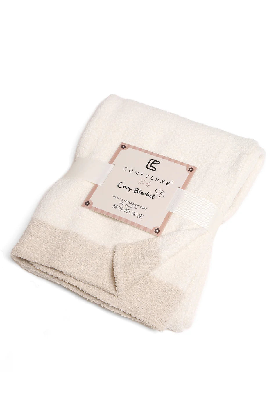 Comfy Luxe Children's Knit Blanket, Solid, Ivory (SHIPS IN 1-2 WEEKS)