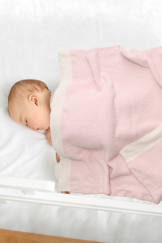 Comfy Luxe Children's Knit Blanket, Solid, Pink (SHIPS IN 1-2 WEEKS)