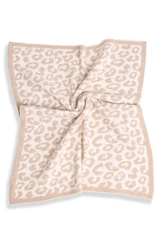 Comfy Luxe Children's Knit Blanket, OG Leo, Beige (SHIPS IN 1-2 WEEKS)