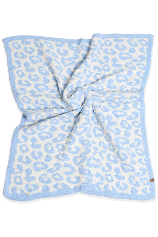 Comfy Luxe Children's Knit Blanket, OG Leo, Blue (SHIPS IN 1-2 WEEKS)