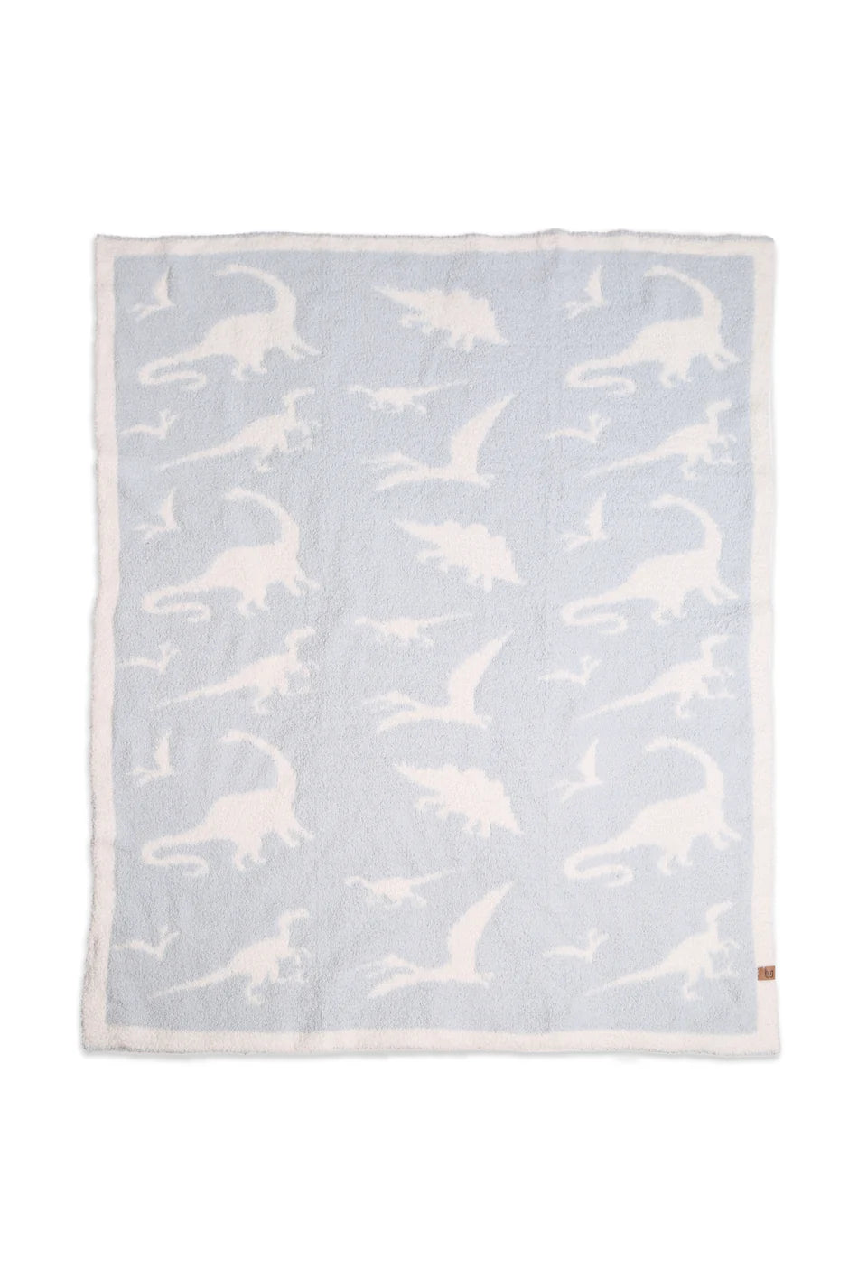Comfy Luxe Children's Knit Blanket, Dinosaur Multiple Blue (SHIPS IN 1-2 WEEKS)
