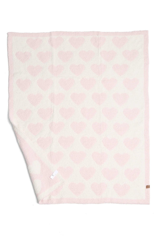 Comfy Luxe Children's Knit Blanket, Heart, Lt Pink (SHIPS IN 1-2 WEEKS)