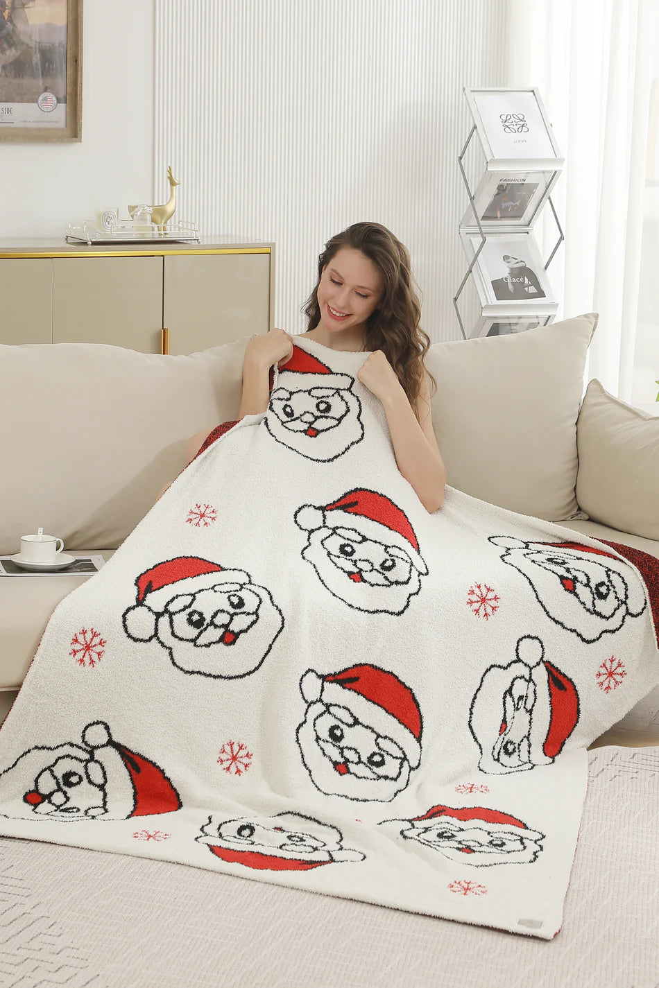 Comfy Luxe Solid Knit Blanket, Santa (SHIPS IN 1-2 WEEKS)
