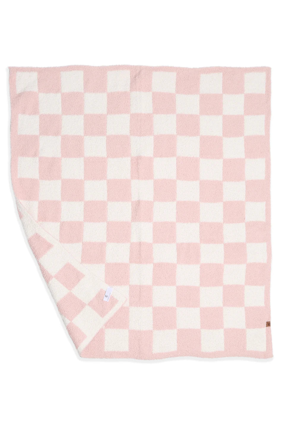 Comfy Luxe Children's Knit Blanket, Checkered, Pink (SHIPS IN 1-2 WEEKS)