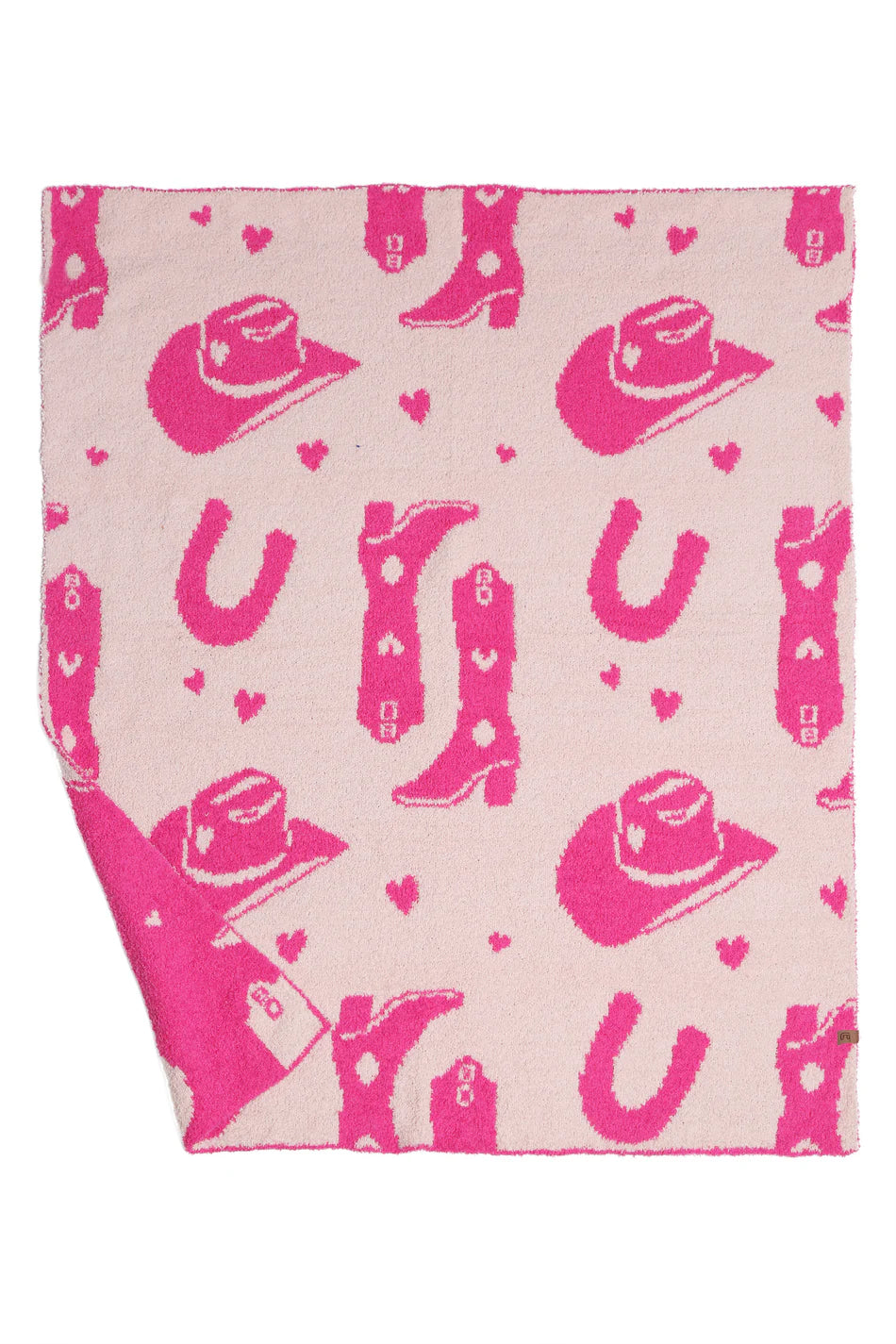 Comfy Luxe Children's Knit Blanket, Cowgirl or Boy, Pink or Blue (SHIPS IN 1-2 WEEKS)