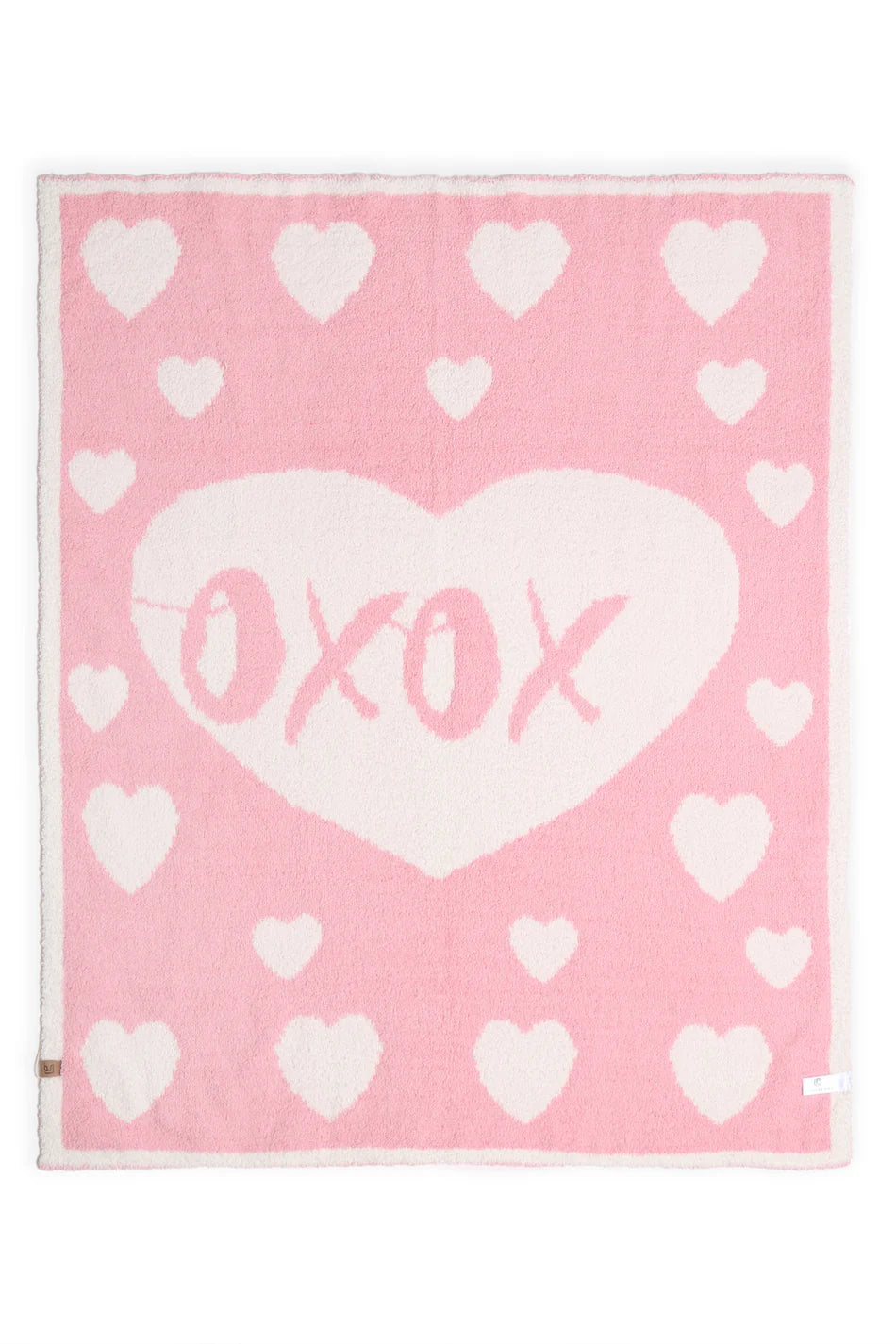 Comfy Luxe Children's Knit Blanket, Heart XOXO, Pink (SHIPS IN 1-2 WEEKS)