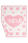 Comfy Luxe Children's Knit Blanket, Heart XOXO, Pink (SHIPS IN 1-2 WEEKS)