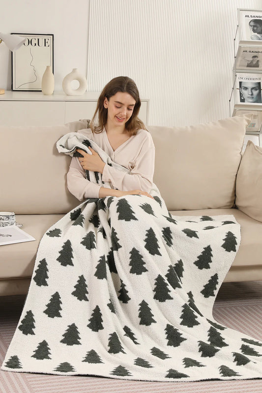 Comfy Luxe Solid Knit Blanket, Pine Trees (SHIPS IN 1-2 WEEKS)