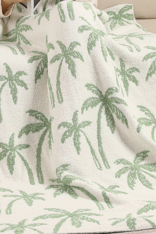 Comfy Luxe Solid Knit Blanket, Palm Trees (SHIPS IN 1-2 WEEKS)