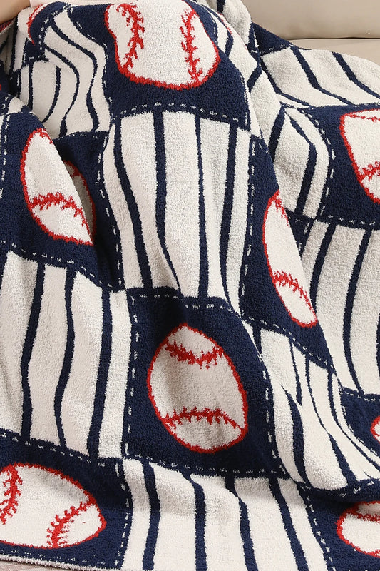 Comfy Luxe Solid Knit Blanket, Baseball Checkered (SHIPS IN 1-2 WEEKS)