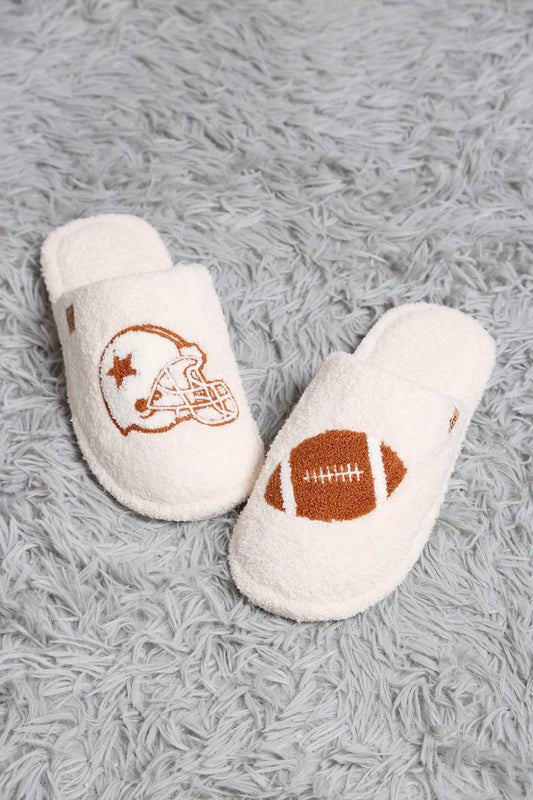 Comfy Luxe, Closed Toe Slippers, FOOTBALL (SHIPS IN 1-2 WEEKS)