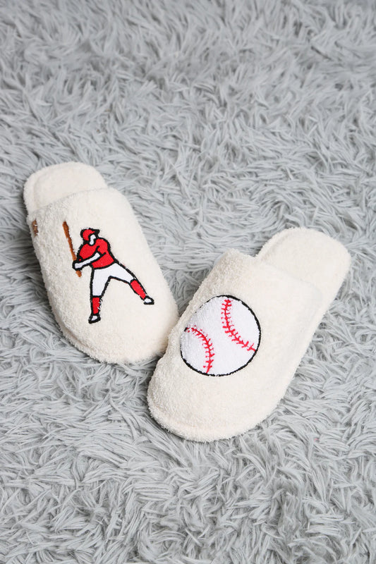 Comfy Luxe, Closed Toe Slippers, Baseball (SHIPS IN 1-2 WEEKS)