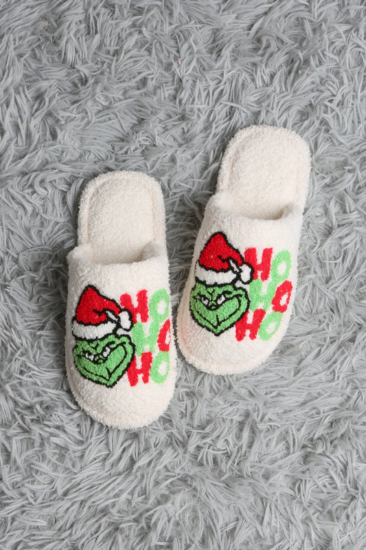 Comfy Luxe, Closed Toe Slippers, Ho Ho Ho (SHIPS IN 1-2 WEEKS)
