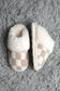 Comfy Luxe, Faux Fur Luxe Soft Mule Slipper, Checks, Beige (SHIPS IN 1-2 WEEKS)