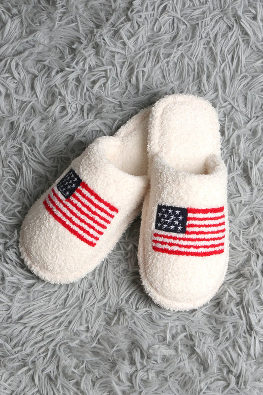 Comfy Luxe, Closed Toe Slippers, Flag (SHIPS IN 1-2 WEEKS)