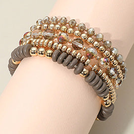 5 Piece Stretch Bracelets, Mocha
