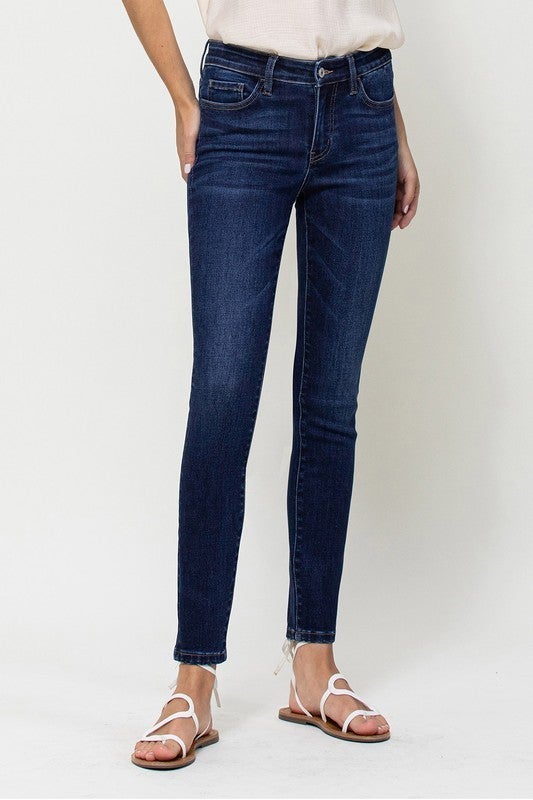 Lovervet by Vervet -  High Waist Skinny Jeans, Dark (SHIPS IN 2-3 WEEKS)