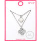 Sterling Silver Dipped CZ Accent Clover Pendant Layered Necklace, White