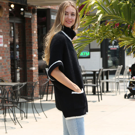 Comfy Luxe, Made You Look Pullover, Black (SHIPS IN 2-3 WEEKS)