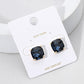 Square CZ Studs, Multiple Colors