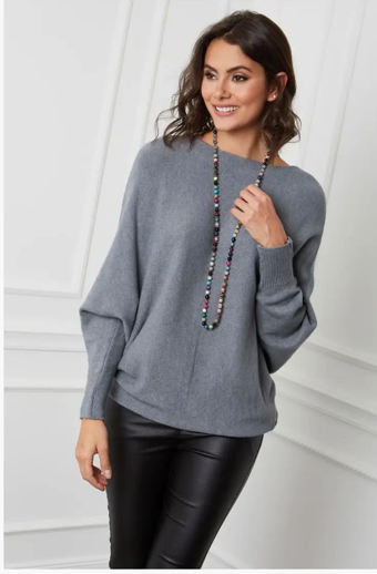 THE PERFECT CASHMERE BLEND SWEATER, Medium Grey (IN STOCK)