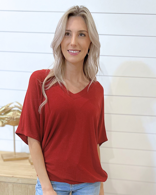 The Margot Top, Burgundy