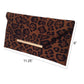 JNBFASHION.COM - Faux Suede Flat Leopard Envelope Clutch