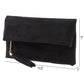 JNBFASHION.COM - Faux Micro Suede Foldover Clutch