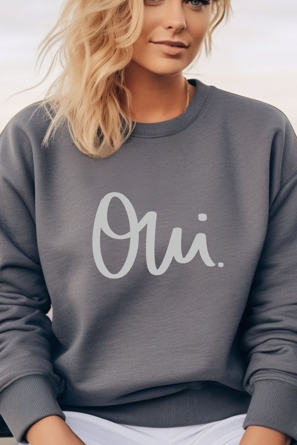 Oui Sweatshirt, Super Soft, Charcoal or White