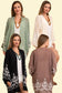 Leto Accessories - Embroidered Floral Vine Lightweight Kimono - Bell Sleeves