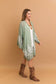 Leto Accessories - Embroidered Floral Vine Lightweight Kimono - Bell Sleeves