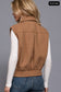 Active USA - Notched Collar Soft Felt Zip Up Vest