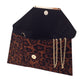 JNBFASHION.COM - Faux Suede Flat Leopard Envelope Clutch