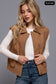 Active USA - Notched Collar Soft Felt Zip Up Vest