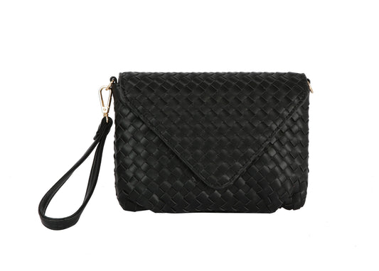 HR CORP - Ecostitch woven envelope clutch crossbody bag