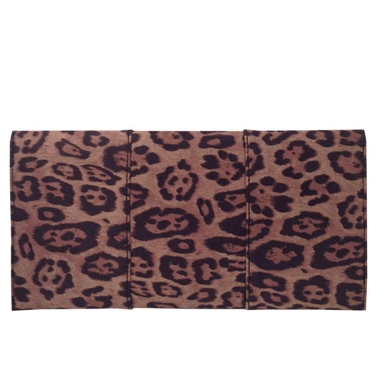 JNBFASHION.COM - Faux Suede Flat Leopard Envelope Clutch
