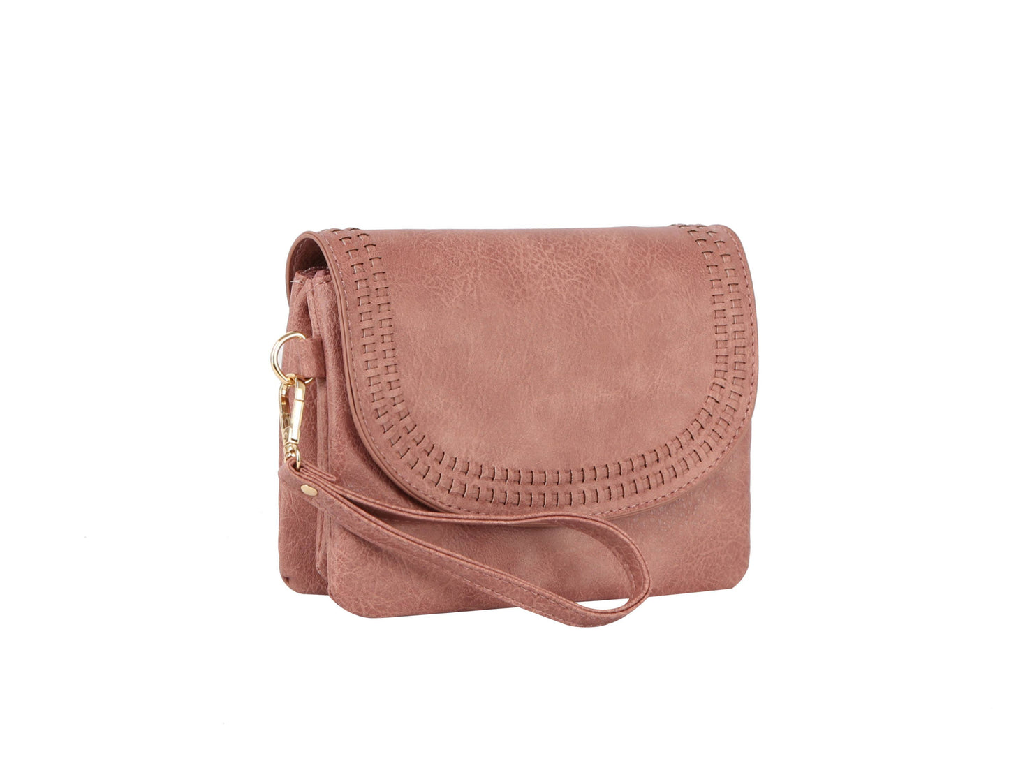 HR CORP - Metro Muse front flap whip-stitching detailed crossbody bag