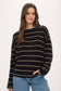Blu Pepper - STRIPE LONG SLEEVE DROP SHOULDER KNIT TOP (PRE-ORDER)