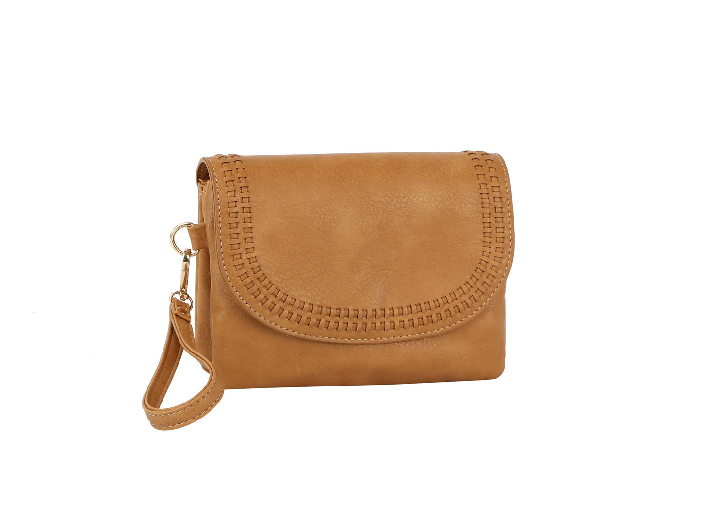 HR CORP - Metro Muse front flap whip-stitching detailed crossbody bag