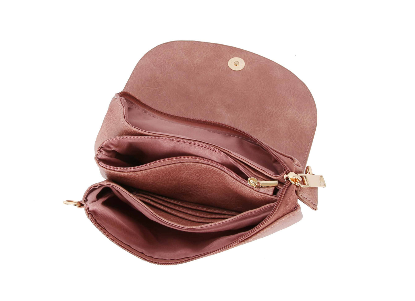 HR CORP - Metro Muse front flap whip-stitching detailed crossbody bag