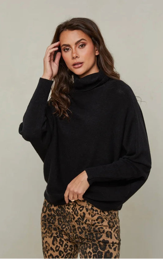 THE PERFECT CASHMERE BLEND TURTLENECK SWEATER, Black (SHIPS IN 2-3 WEEKS)