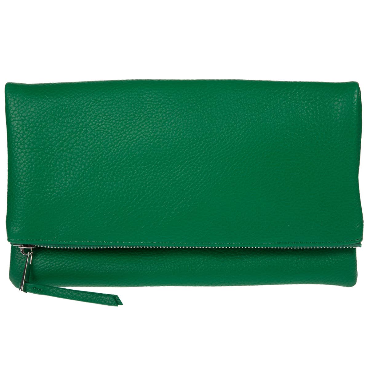JNBFASHION.COM - Women's Vegan Leather Zipper Foldover Clutch Purse with Tass