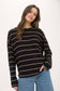 Blu Pepper - STRIPE LONG SLEEVE DROP SHOULDER KNIT TOP (PRE-ORDER)