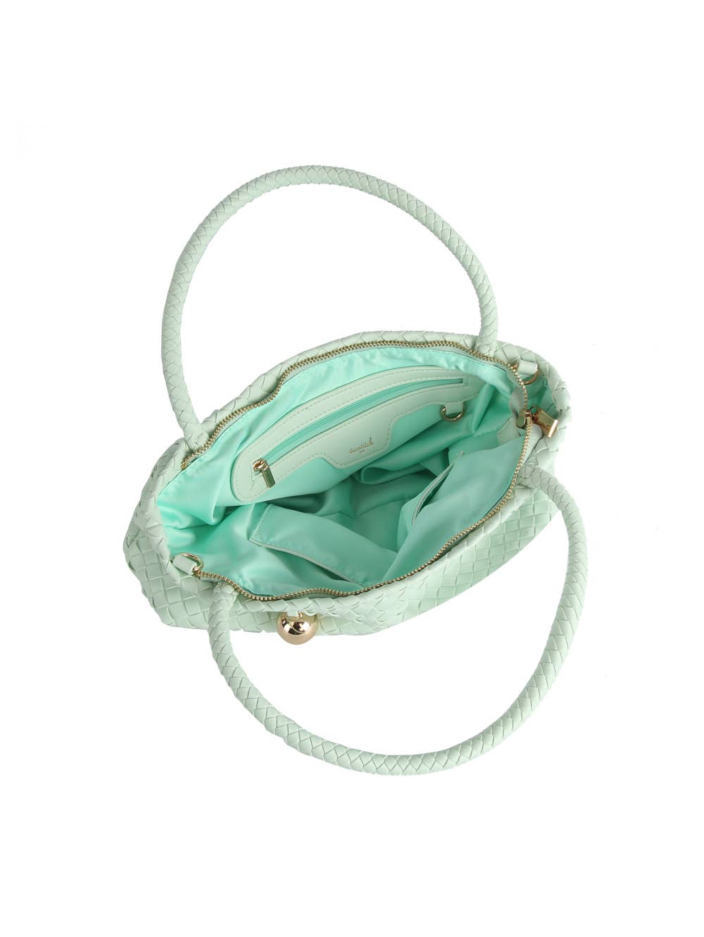 HR CORP - Ecostitch USA Women's Woven Shoulder Bag with Gold Accent